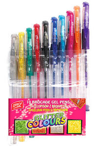Długopisy żelowe Easy z brokatem x10 - 2824964211
