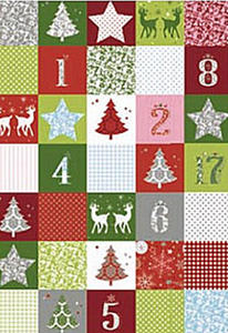 Karton B2 300g Heyda Christmas Red Patchwork x1