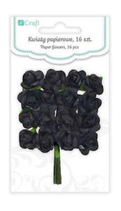 Róże papierowe 2cm Onyx x16 - 2824966409