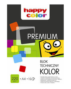 Blok techniczny A4 Happy Color 220g kolor 10k x1 - 2824966469