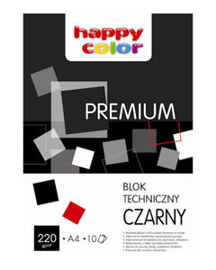 Blok techniczny A4 Happy Color 220g czarny 10k x1 - 2824966471