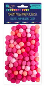 Pompony 1cm mix różowy x120 - 2858080273