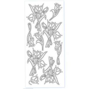 Sticker srebrny 02096 - smoczki x1 - 2846498369