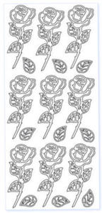 Sticker srebrny 03117 - róże x1 - 2824970115