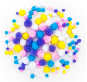 Pompony poliestrowe mix pastel 140e x1 - 2858080295