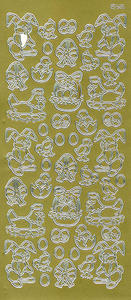 Sticker złoty 03740 - motywy wielkanocne x1 - 2824959742