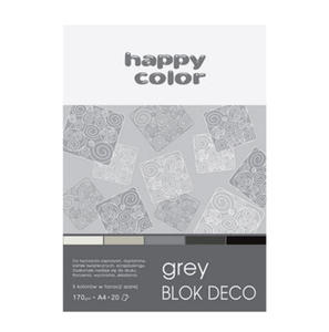 Blok A4 Happy Color Deco Grey 170g 20k x1 - 2860488676