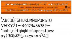 Szablon literowo-cyfrowy 2,5mm prosty x1 - 2847518269