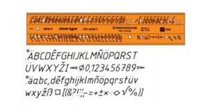 Szablon literowo-cyfrowy 2,5mm kursywa x1 - 2847518275