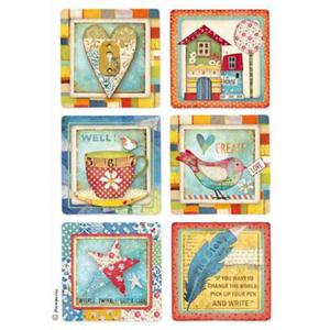 Papier ryowy A4 Stamperia 332 Patchwork Kartki x1 - 2860490510