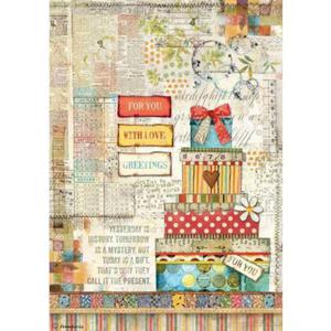 Papier ryowy A4 Stamperia 331 Patchwork Prezent - 2860490511