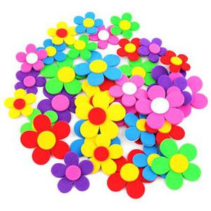 Naklejki z pianki 3D - kolorowe kwiatki x36 - 2860491317