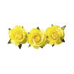 Róże papierowe Heyda 2,5cm żółte x12 - 2860492010