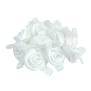 Różyczki atłasowe mini białe/białe x10 - 2846498250