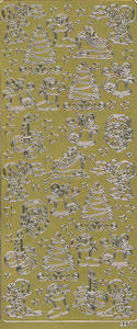 Sticker złoty 02274 - motywy świąteczne x1 - 2843439526
