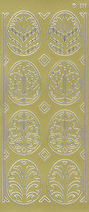 Sticker złoty 01832 - pisanki ażurowe x1 - 2824960550