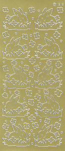 Sticker złoty 01818 - zajączki x1 - 2824960552