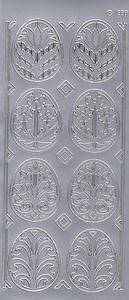 Sticker srebrny 01832 - pisanki ażurowe x1 - 2824960553