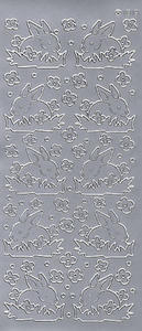 Sticker srebrny 01818 - zajączki x1 - 2824960554