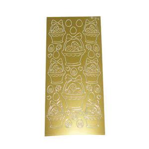 Sticker złoty 01815 - koszyczek wielkanocny x1 - 2824960846