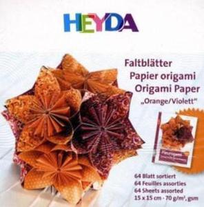 Papier do origami 15x15cm Heyda pomar/fiolet x64 - 2846498259
