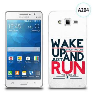 Etui silikonowe z nadrukiem Samsung Galaxy Grand Prime - wake up without too late just and run - 2834656000