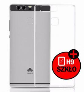 Etui silikonowe crystal 0.3mm guma do Huawei P9 + Szko - 2836490843