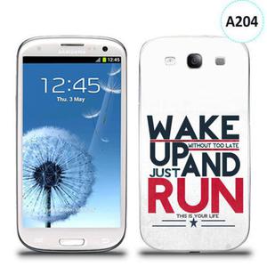 Etui silikonowe z nadrukiem Samsung Galaxy S3 - wake up without too late just and run - 2835854341