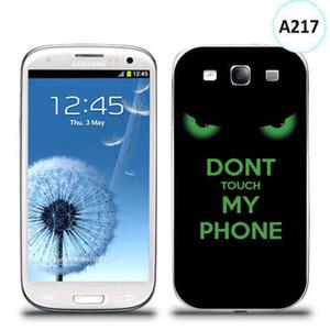 Etui silikonowe z nadrukiem Samsung Galaxy S3 - don't touch my phone eyes - 2835854347