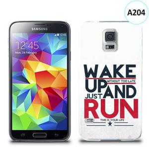Etui silikonowe z nadrukiem Samsung Galaxy S5 - wake up without too late just and run - 2835854498