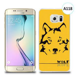 Etui silikonowe z nadrukiem Samsung Galaxy S6 Edge Plus - wolf - 2836066758