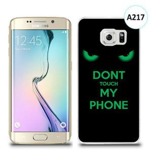 Etui silikonowe z nadrukiem Samsung Galaxy S6 Edge Plus - don't touch my phone eyes - 2836309817