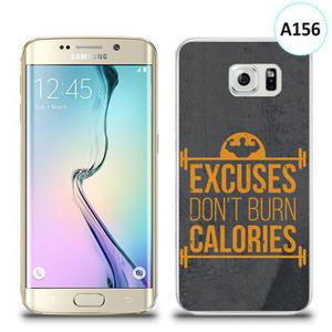 Etui silikonowe z nadrukiem Samsung Galaxy S6 Edge - excuses don't burn calories - 2836309961