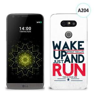 Etui silikonowe z nadrukiem LG G5 - wake up without too late just and run - 2836491036