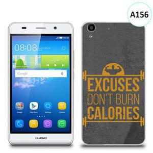 Etui silikonowe z nadrukiem Huawei Y6 - excuses don't burn calories - 2836721489