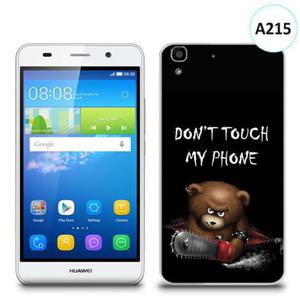 Etui silikonowe z nadrukiem Huawei Y6 - don't touch my phone bear - 2836910712