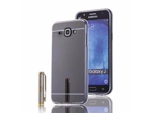 Etui lustrzane mirror gel Samsung Galaxy J1 2016 Czarne - Czarny