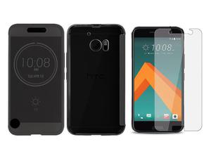 Etui HTC 10/ M10 Ice view z klapk Czarne + Szko - Czarny - 2844734427