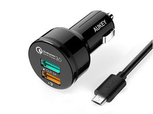 adowarka samochodowa AUKEY CC-T7 Quick Charge 3.0 +kabel USB - 2857027800