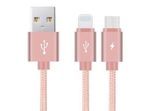 Kabel Benks Nylon 2w1 USB - Micro USB + Lightning 120cm rowy - Rowy - 2851951431