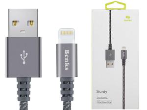 Kabel Benks MFI Lightning - USB 1m sturdy iPhone - szary - Szary