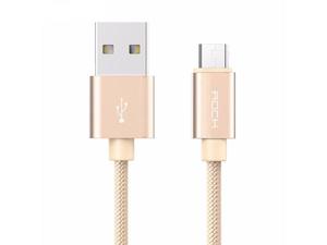 Rock Kabel Micro USB 1m nylonowy zoty - Zoty - 2855557558