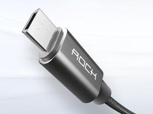 Rock Kabel Micro USB 1m nylonowy zielony - Zielony - 2855557559