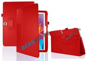 4w1 Etui stojak Samsung Galaxy Tab 4 10.1 + folia + ciereczka + rysik - Czerwony - 2857027769