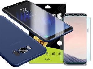 Etui Cafele ultra slim do Galaxy S8 Granatowe +Folia 3D - Granatowy - 2857851410