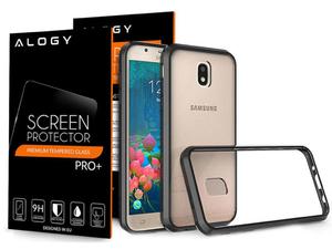 Etui Alogy Samsung Galaxy J5 2017 czarne z silikonow ramk + Szko - Czarny - 2857996669