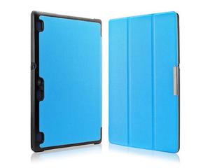 Niebieskie etui skrzane PU typu "Stojak" Book Cover Lenovo Tab2 A10-70 - Niebieski - 2825179769