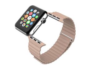 Beowy Skrzany Pasek "LOOP" - Zapicie magnes do Apple Watch 38mm - Beowy - 2825179887