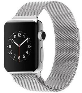 SREBRNY Pasek "Milanese Loop" pleciony z magnetycznym zapiciem do Apple Watch 38MM - Srebrny - 2825179898