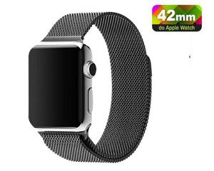 Pasek Milanese Loop pleciony z magnetycznym zapiciem Apple Watch 42 mm Czarny - Czarny - 2825179900